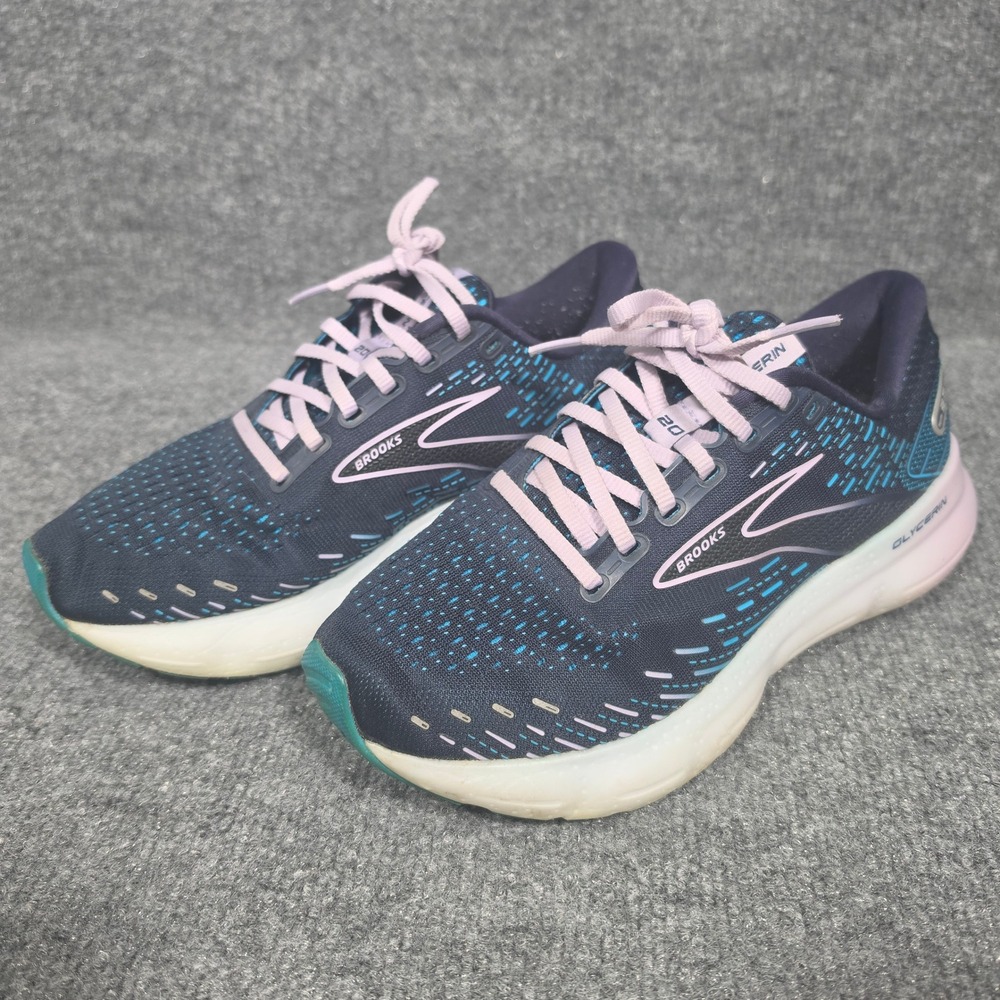 Brooks Glycerin 20 Womens 7.5 Wide D Running Shoes Navy Purple 1203691D499